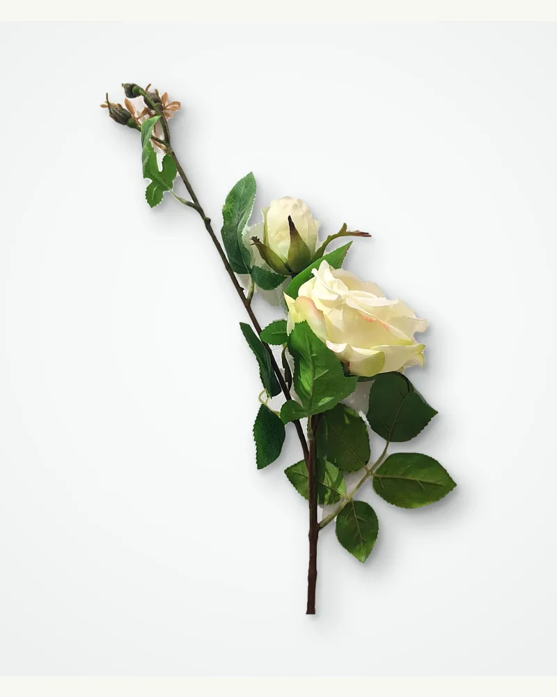 Artificial Flower Rose White #53487