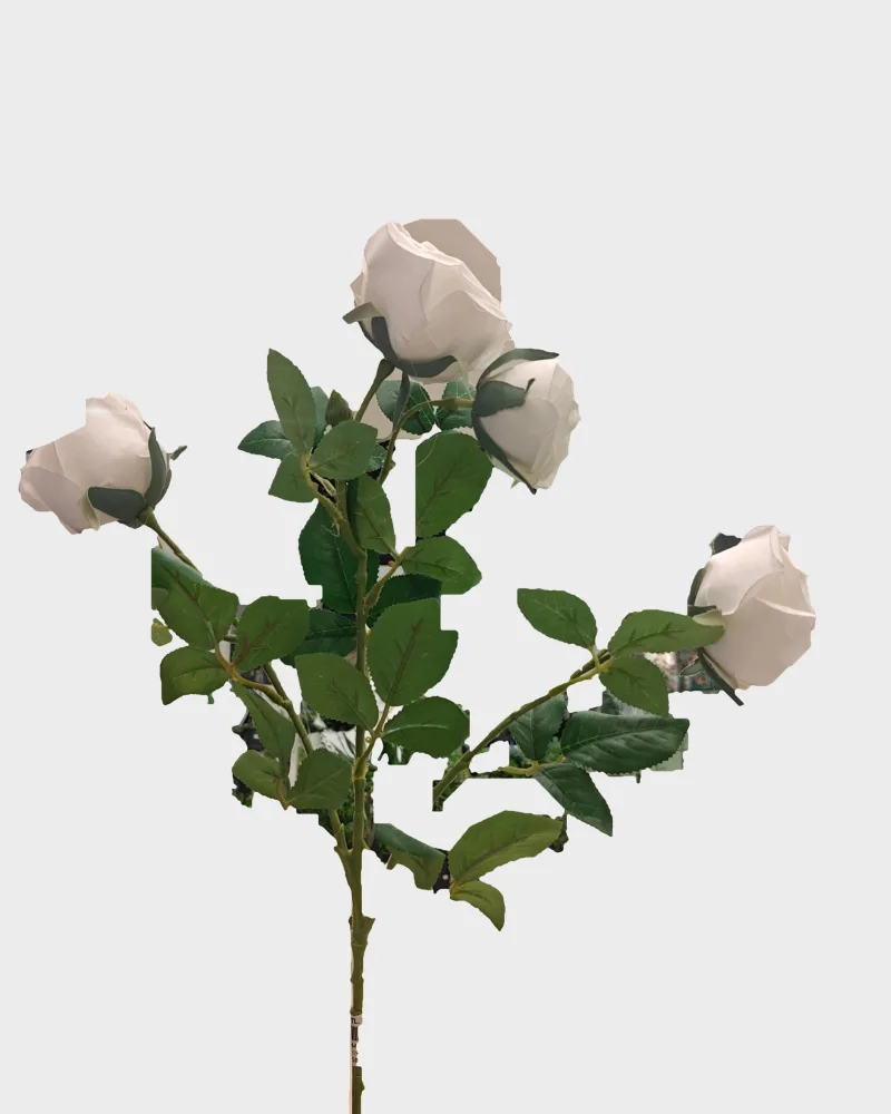 Artificial Flower White Roses Branch #53447
