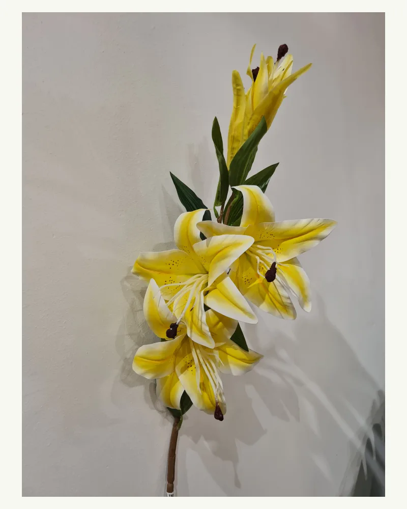 Artificial Flower Lilium Yellow #50044